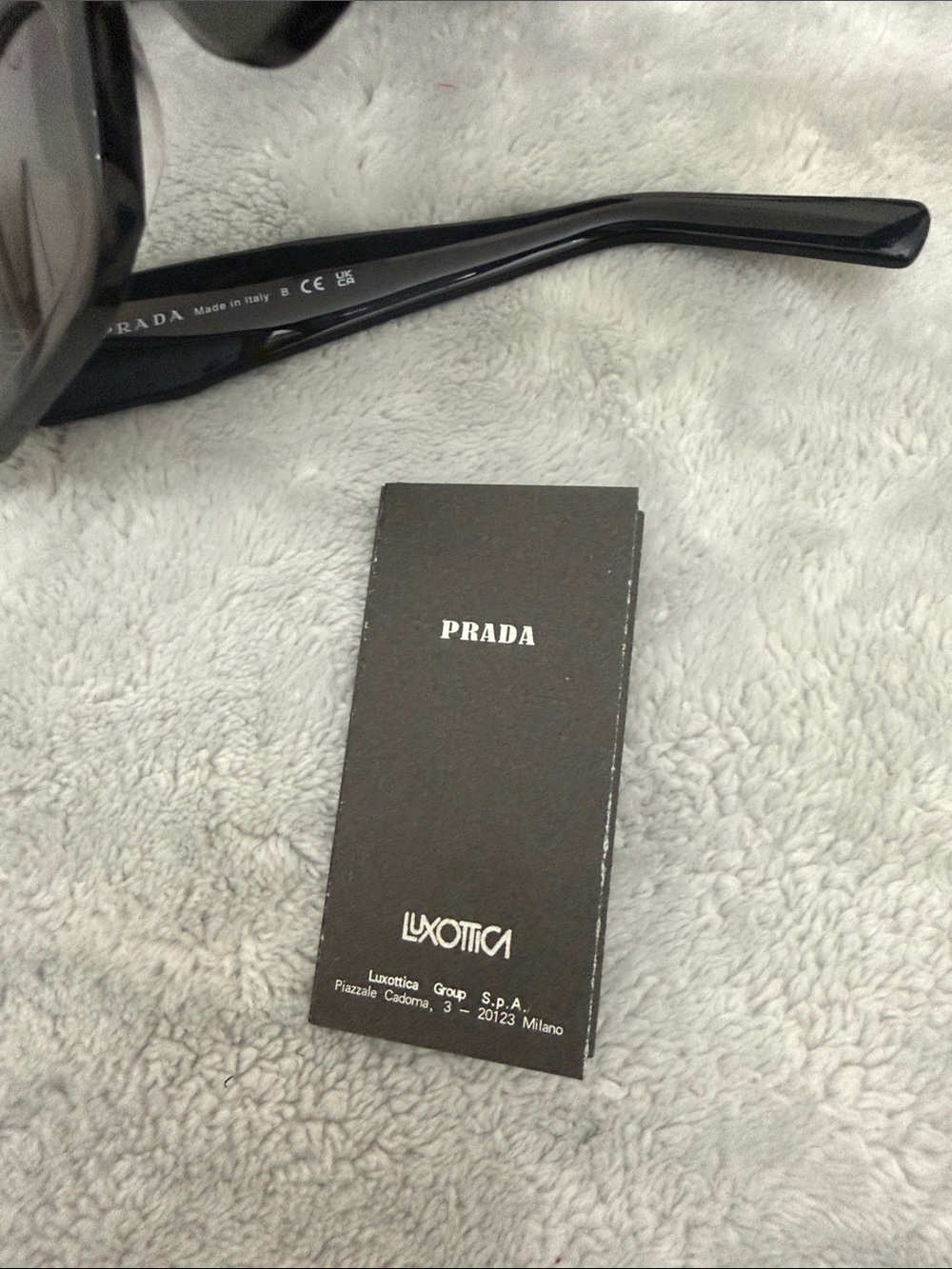 Prada Black Rectangular Sunglasses with Branded Case - Picture 5 of 5